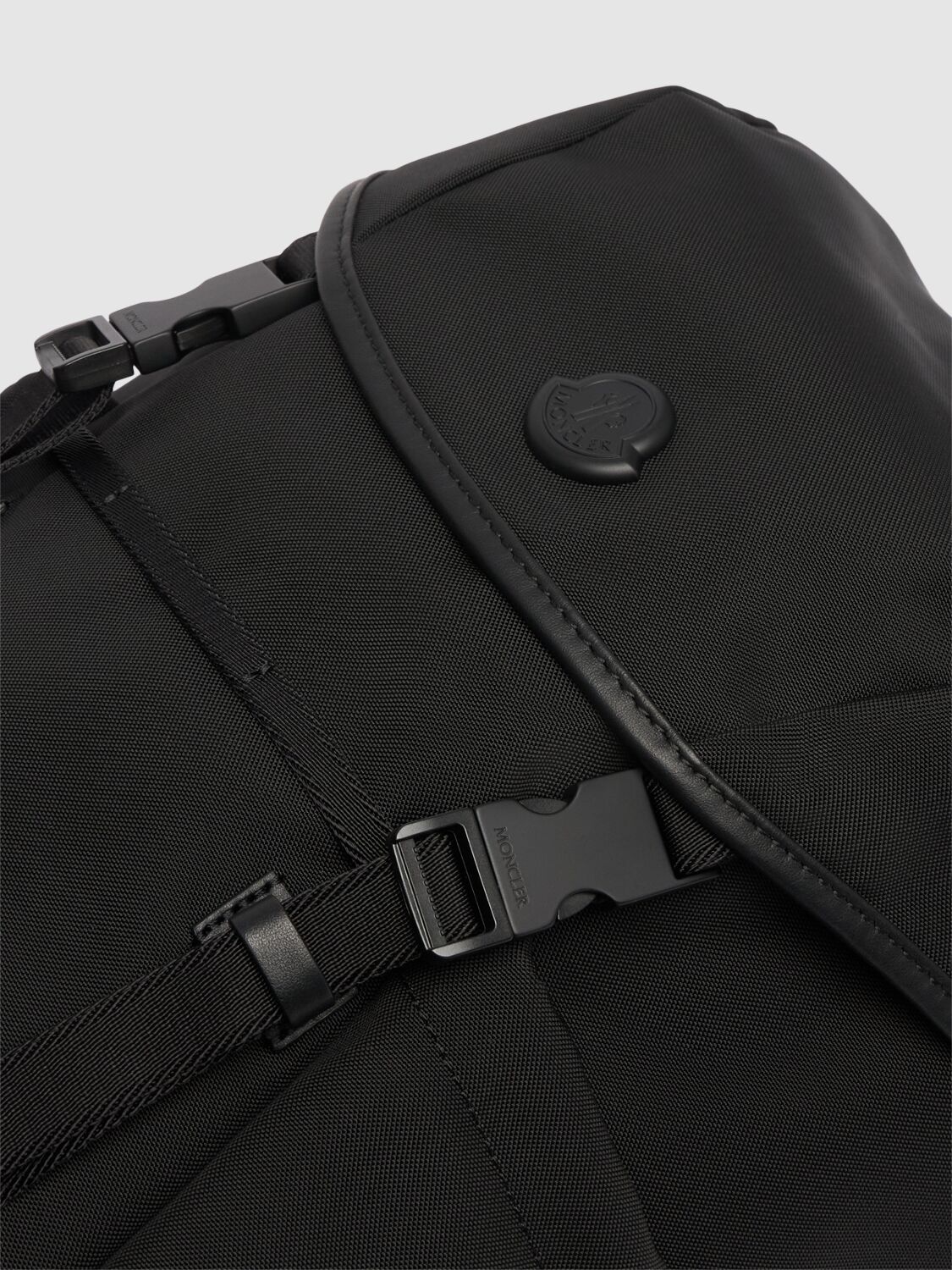 Moncler Canvas Tech Backpack With Front And Side Pockets In Black