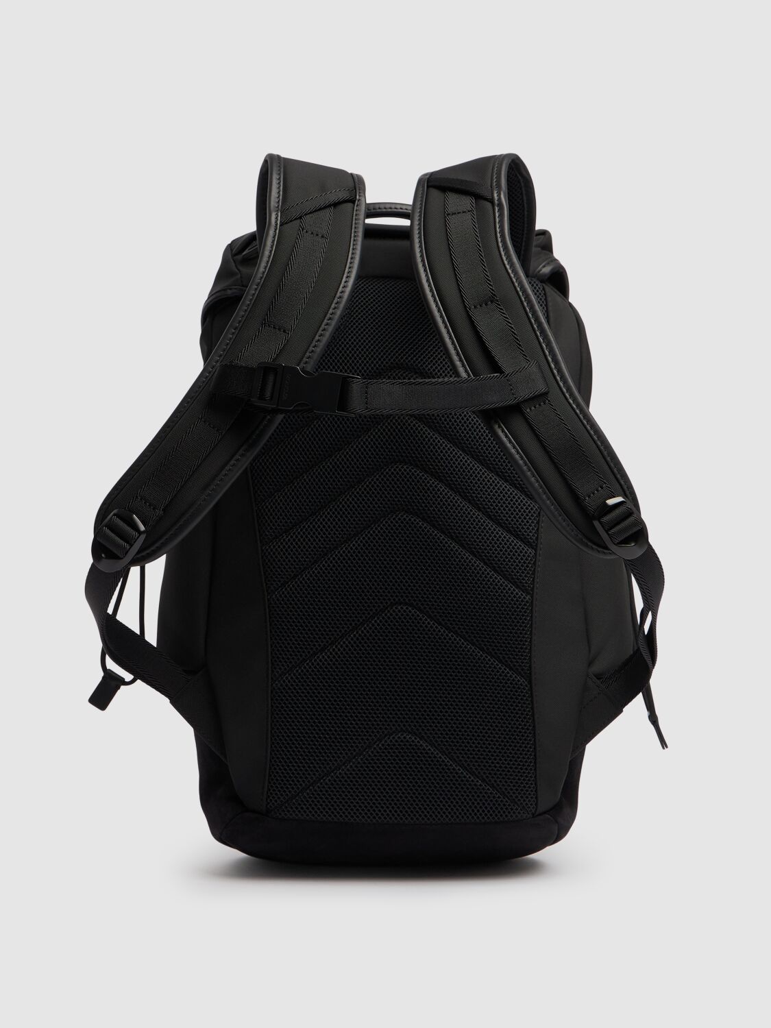 Moncler Canvas Tech Backpack With Front And Side Pockets In Black