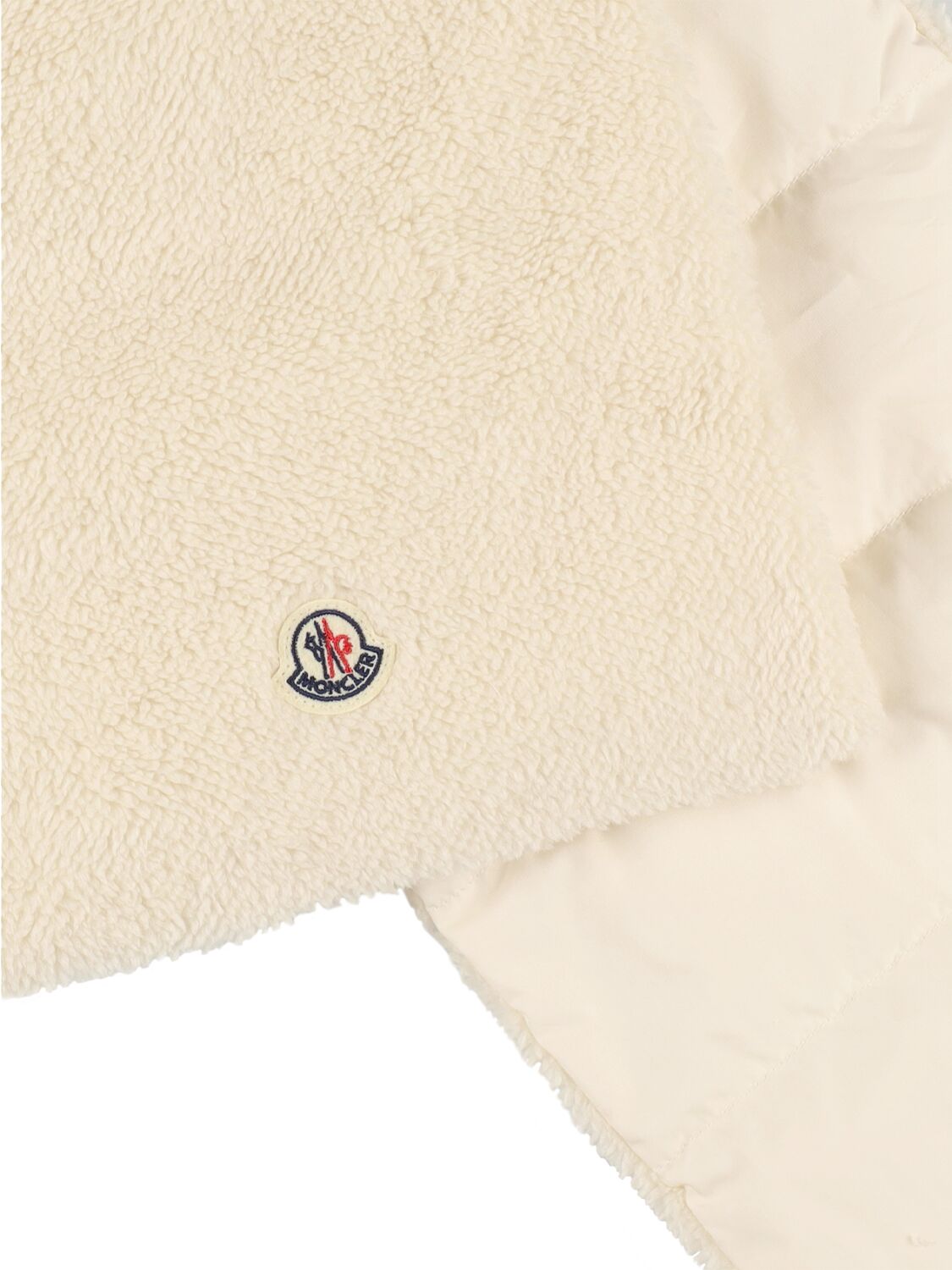 Moncler Teddy Capsule Cotton Blend Down Scarf In Silk White