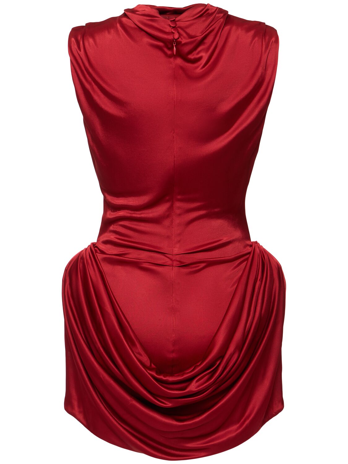 Magda Butrym Draped Satin-jersey Mini Dress In Red