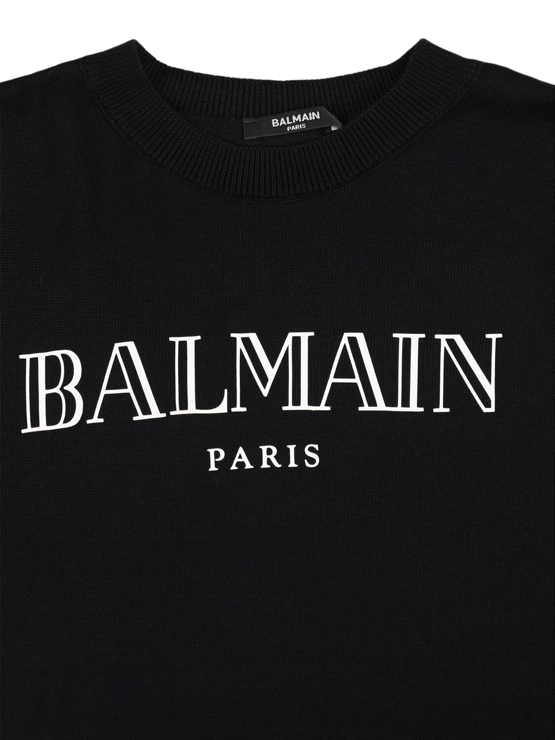 Balmain Crewneck Sweatshirt In Black/white