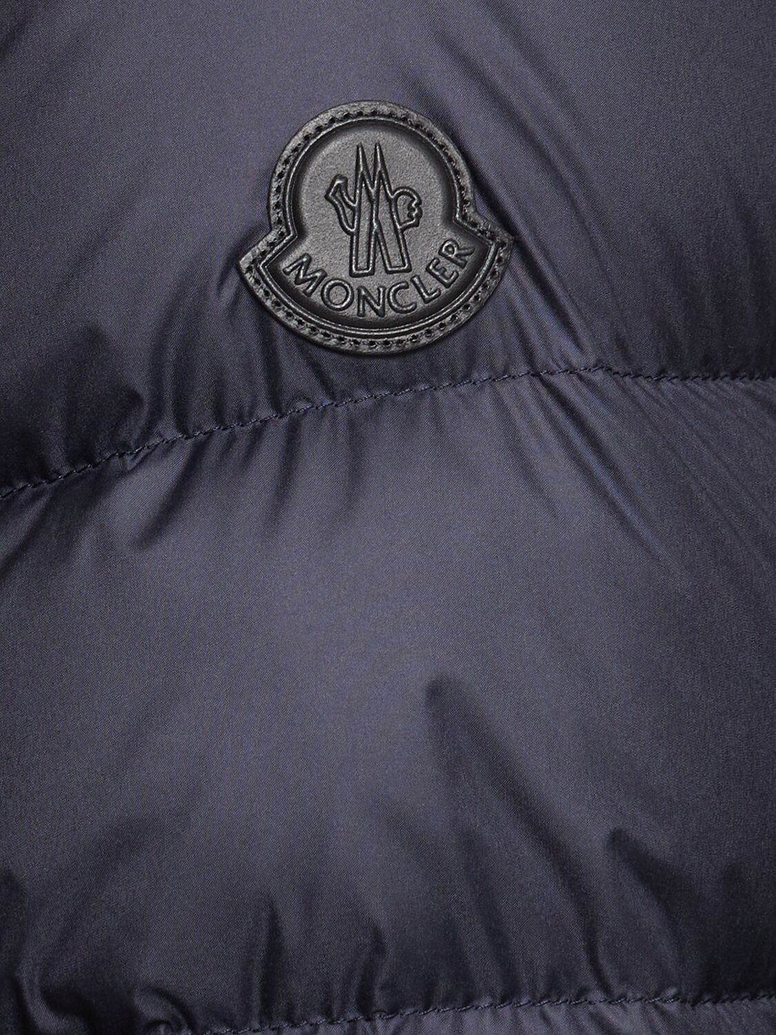 Moncler Gerbe Tech Down Jacket In Navy