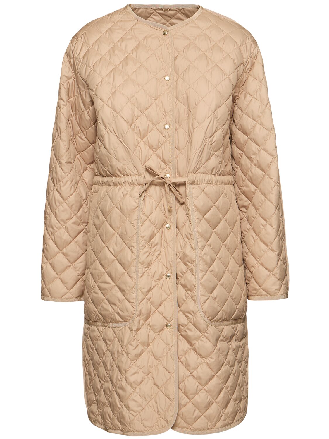 Moncler Etelan Diamond Quilted Tech Down Jacket In Beige