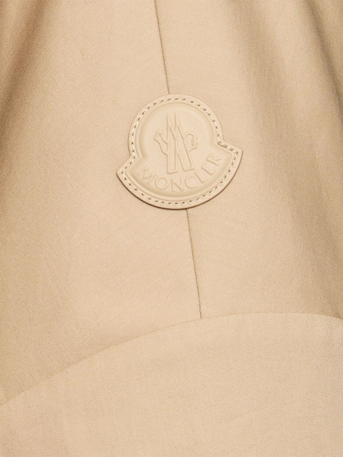 Shop Moncler Gaillon Cotton Blend Parka Coat In Beige