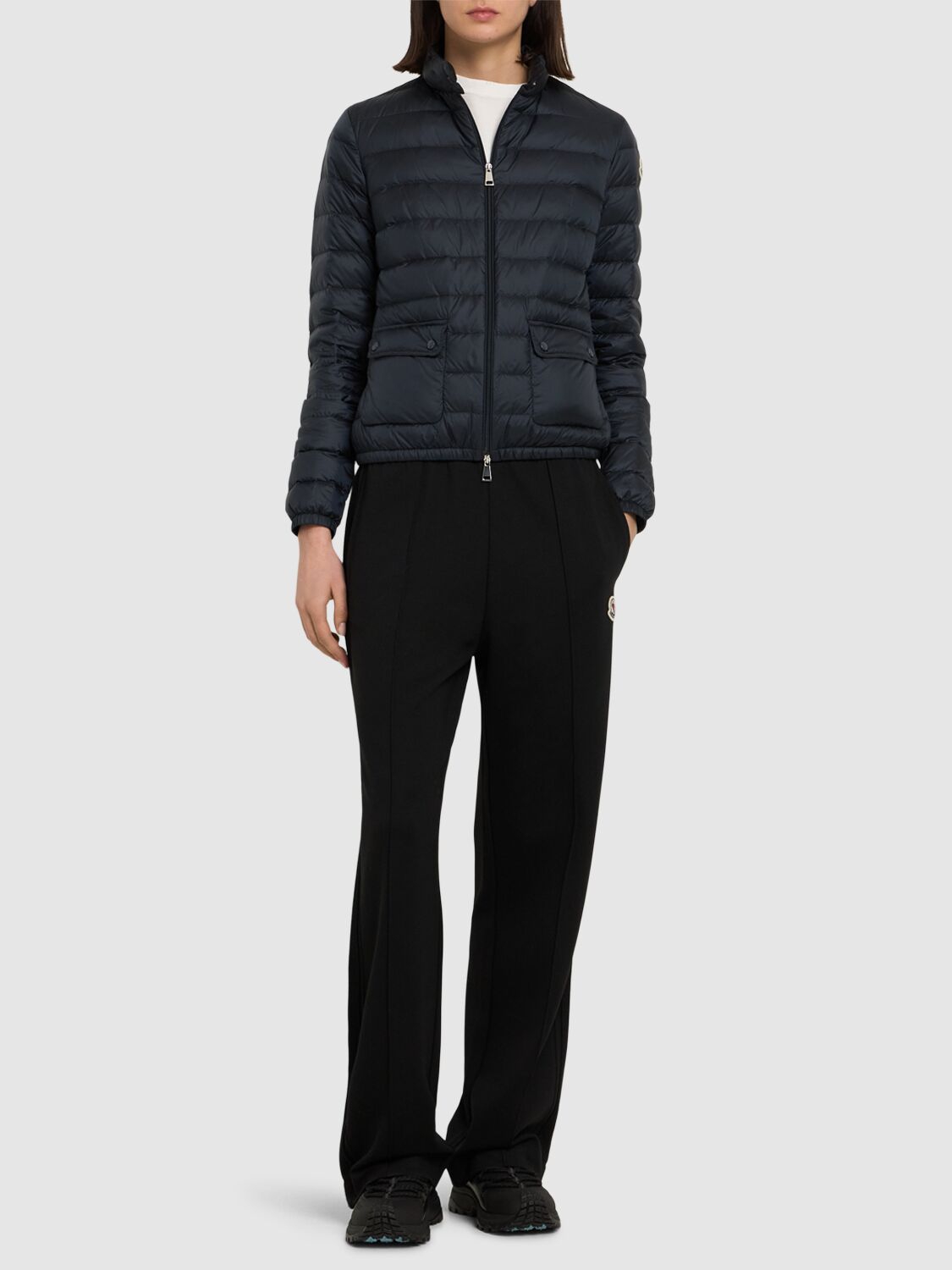 Moncler Lans Packable Nylon Down Jacket In Midnight Blue