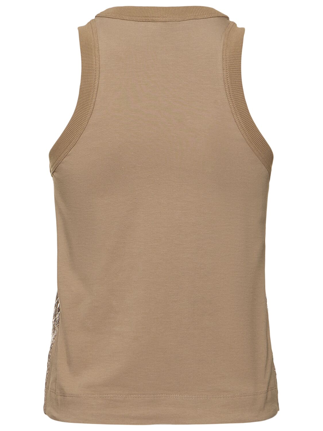 Brunello Cucinelli Stretch Jersey Tank Top In Brown