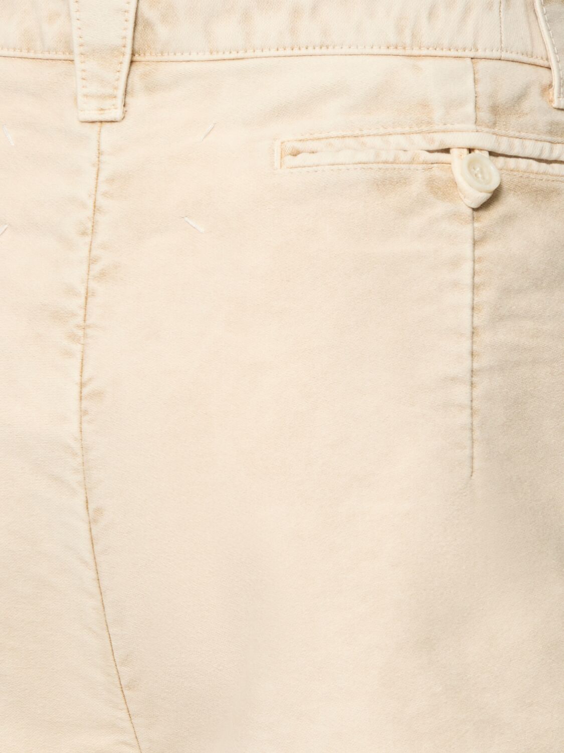 Maison Margiela Mid Rise Cotton Wide Pants In Ivory