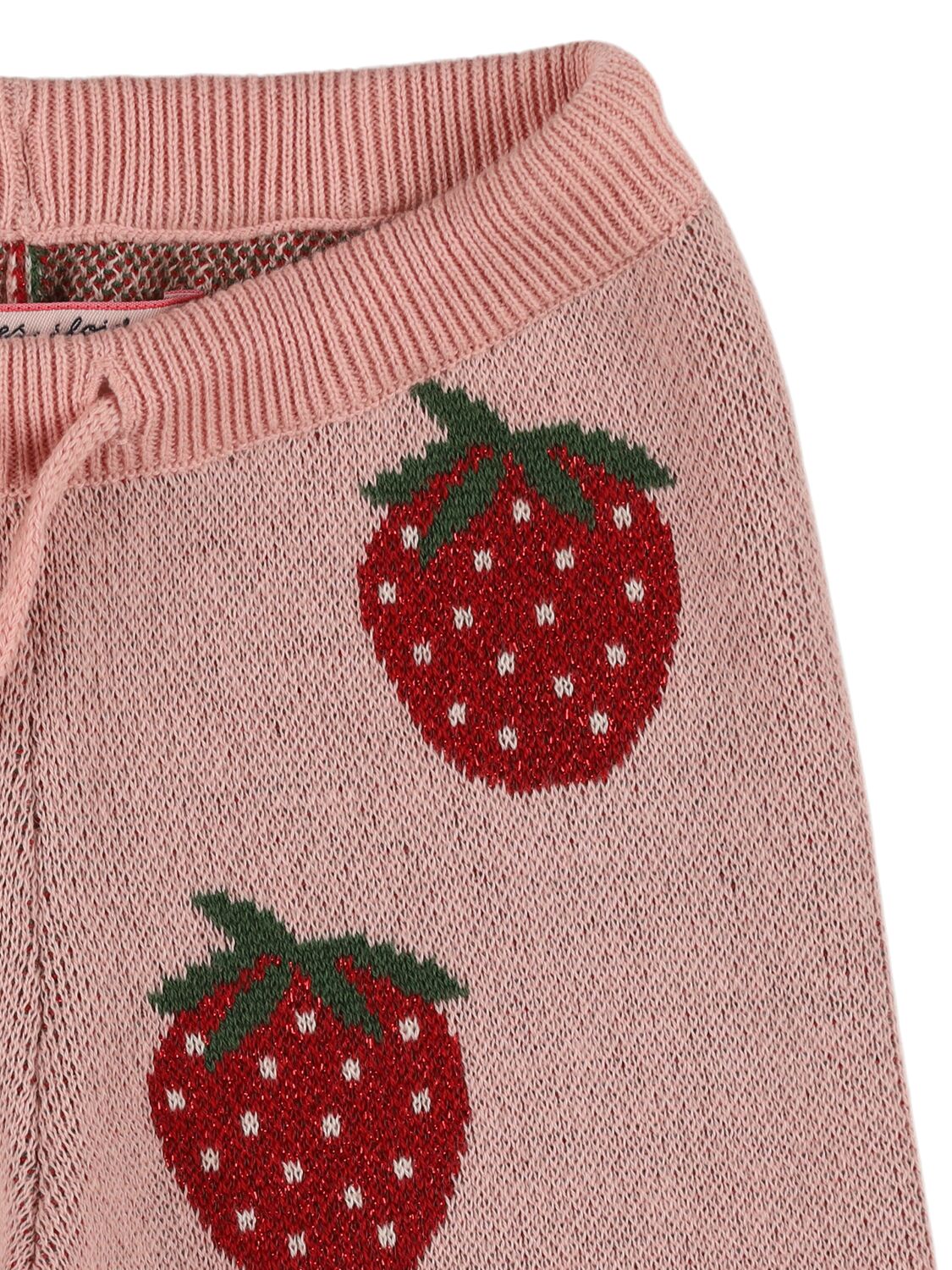 Konges Sløjd Strawberry Print Knit Pants In Pink