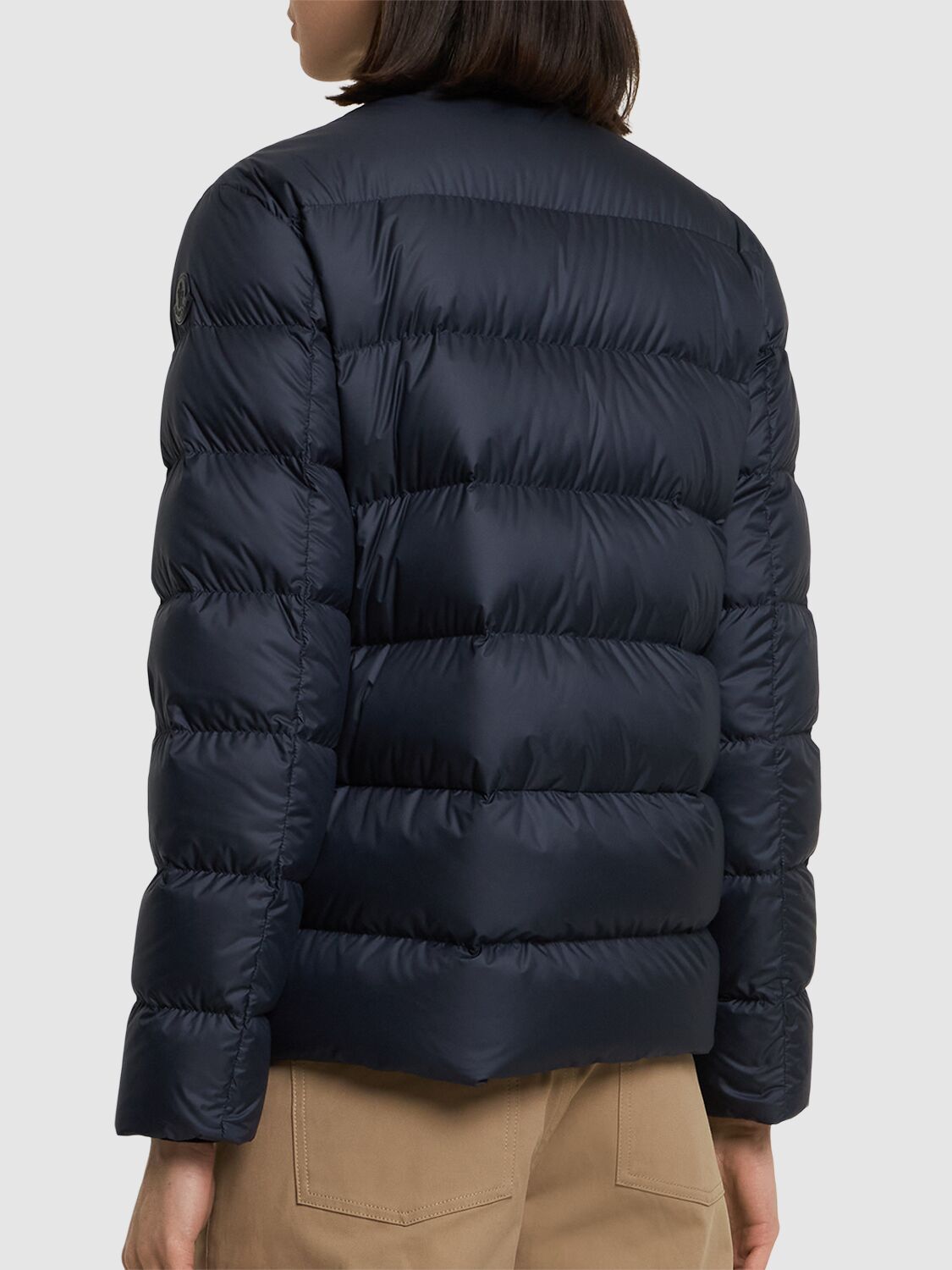 Moncler Gerbe Tech Down Jacket In Navy