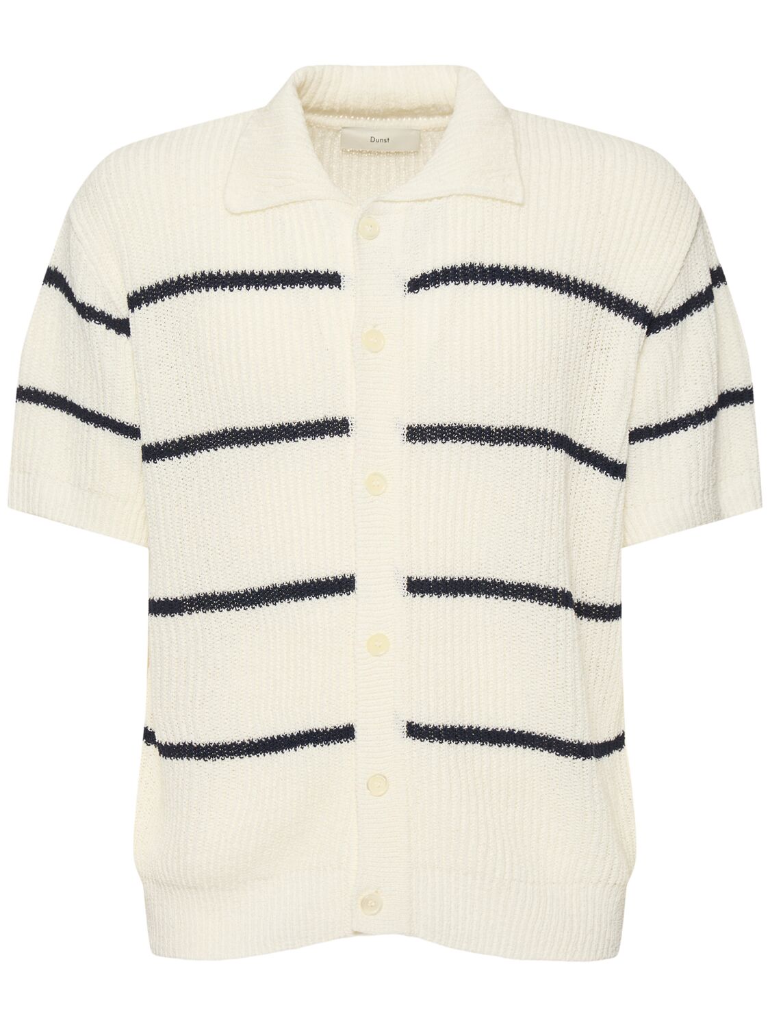 Unisex Stripe Knit Collared Polo