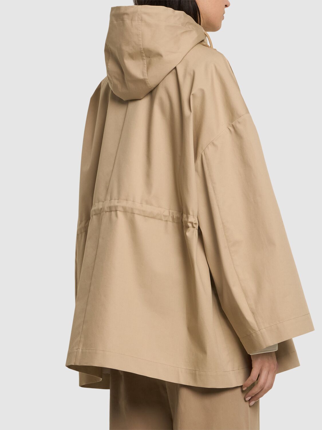 Shop Moncler Gaillon Cotton Blend Parka Coat In Beige