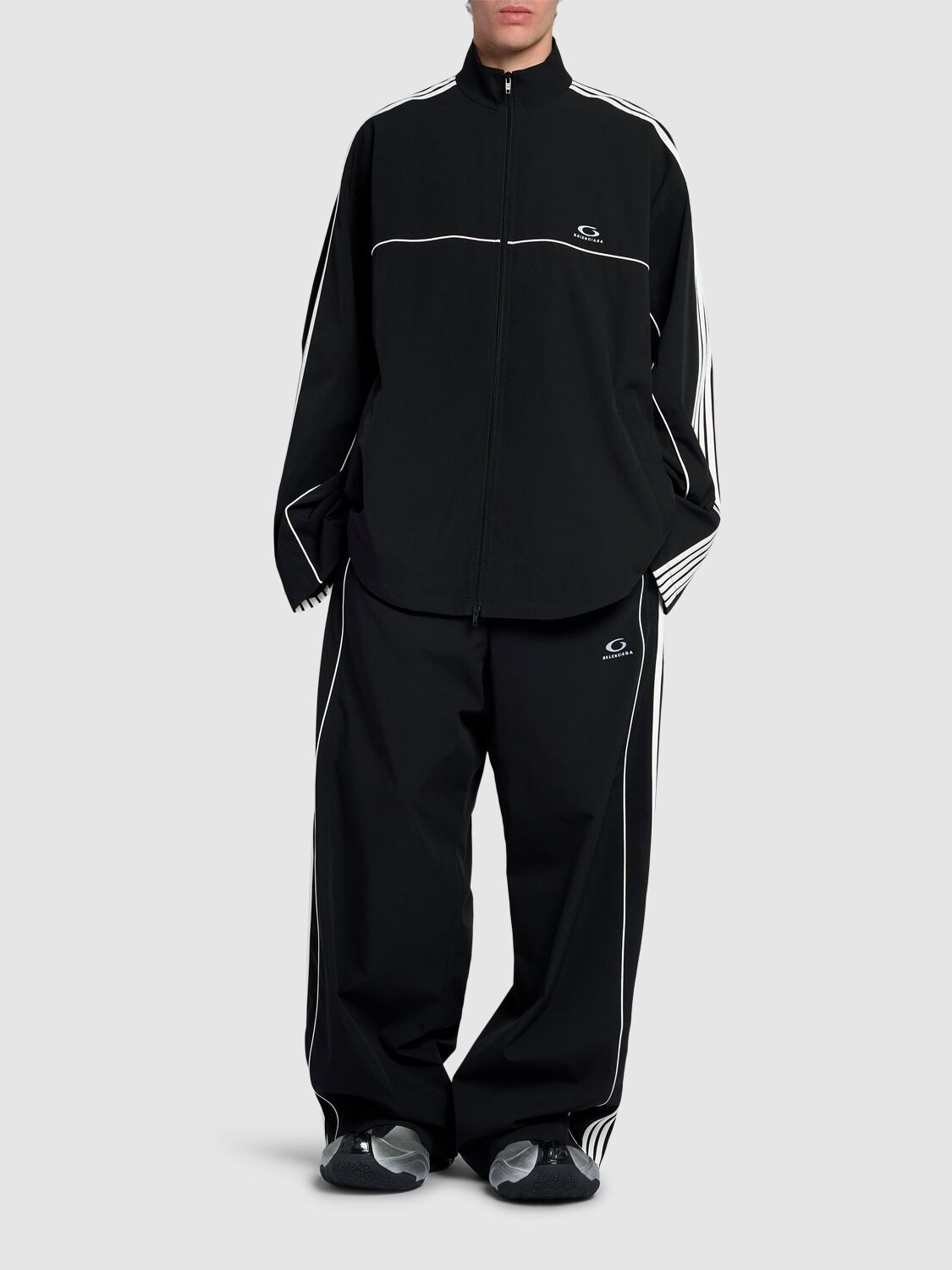 Shop Balenciaga Tech Tracksuit Pants In Black