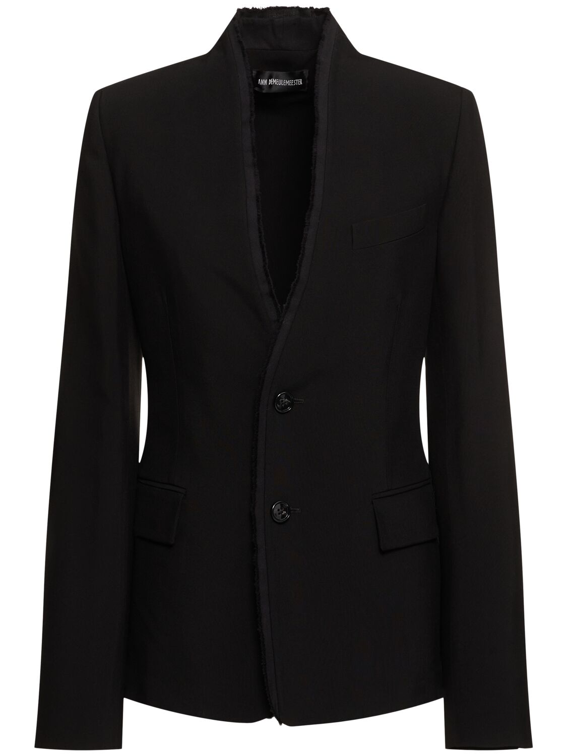 Sady Fitted Collarless Viscose Blazer