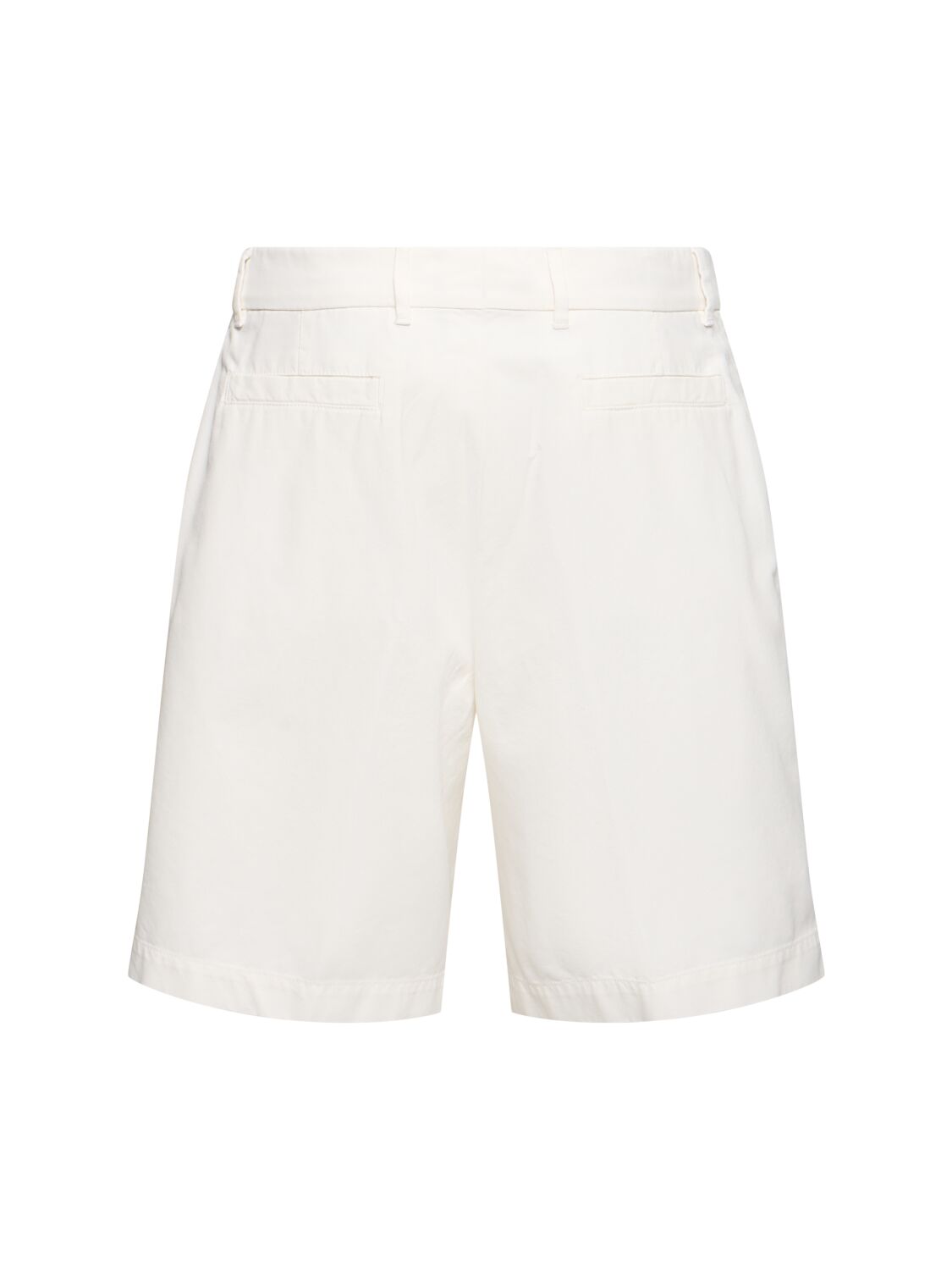 Brunello Cucinelli Men Garment-dyed Bermuda Shorts In Twisted Cotton Gabardine In Neve