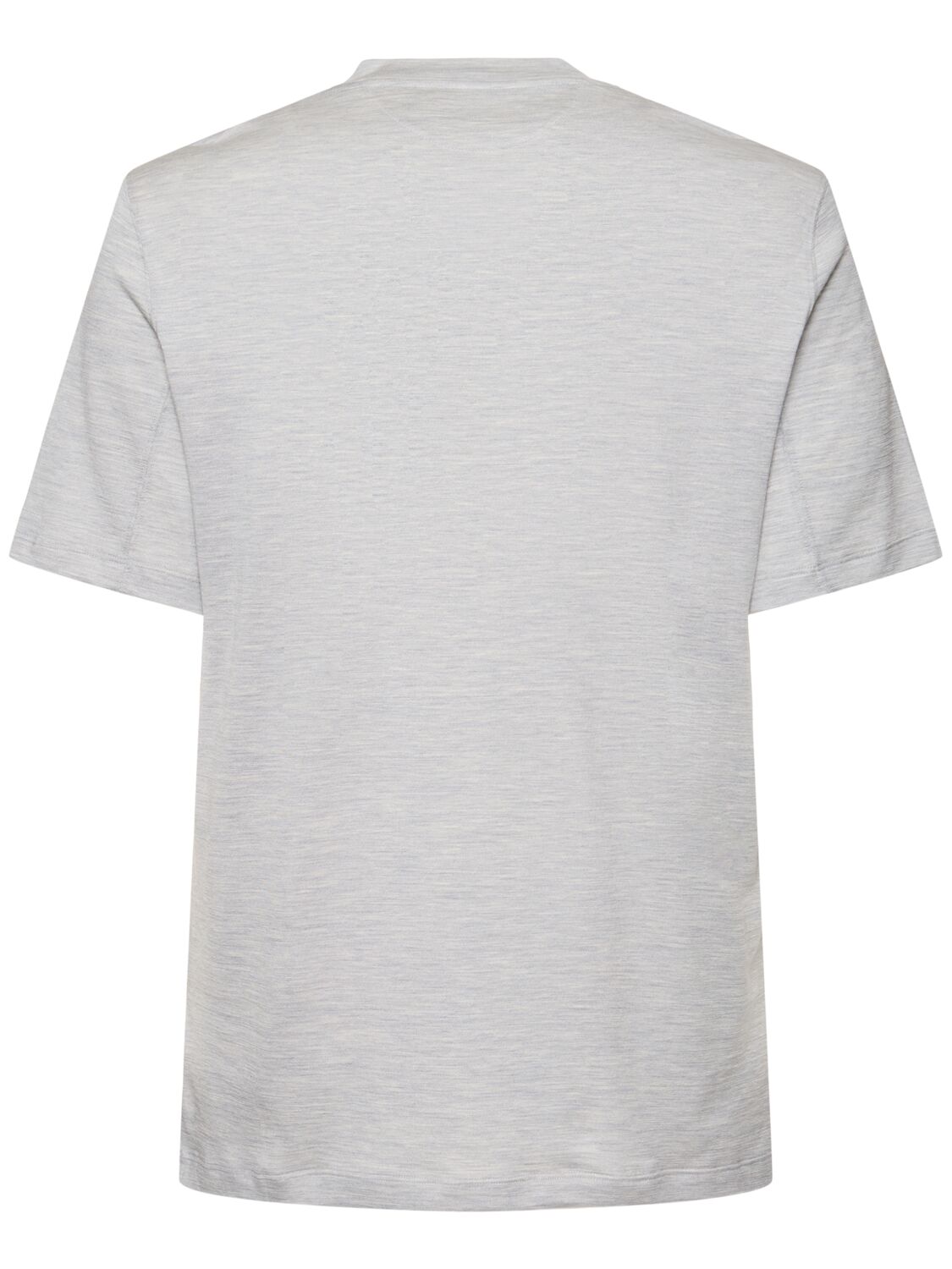 Brunello Cucinelli Silk & Cotton Jersey T-shirt In Perla