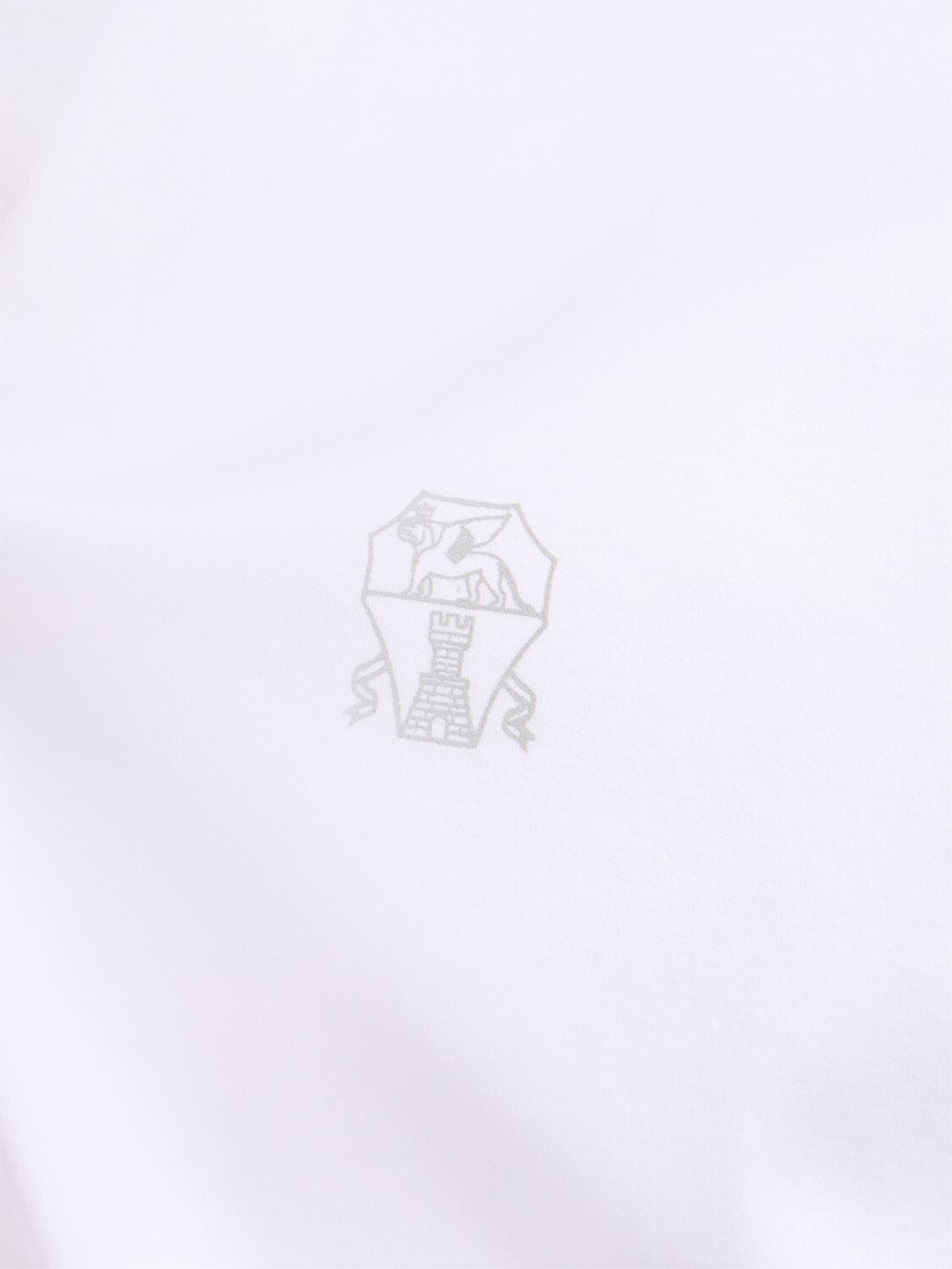 Brunello Cucinelli Cotton Jersey Logo T-shirt In White