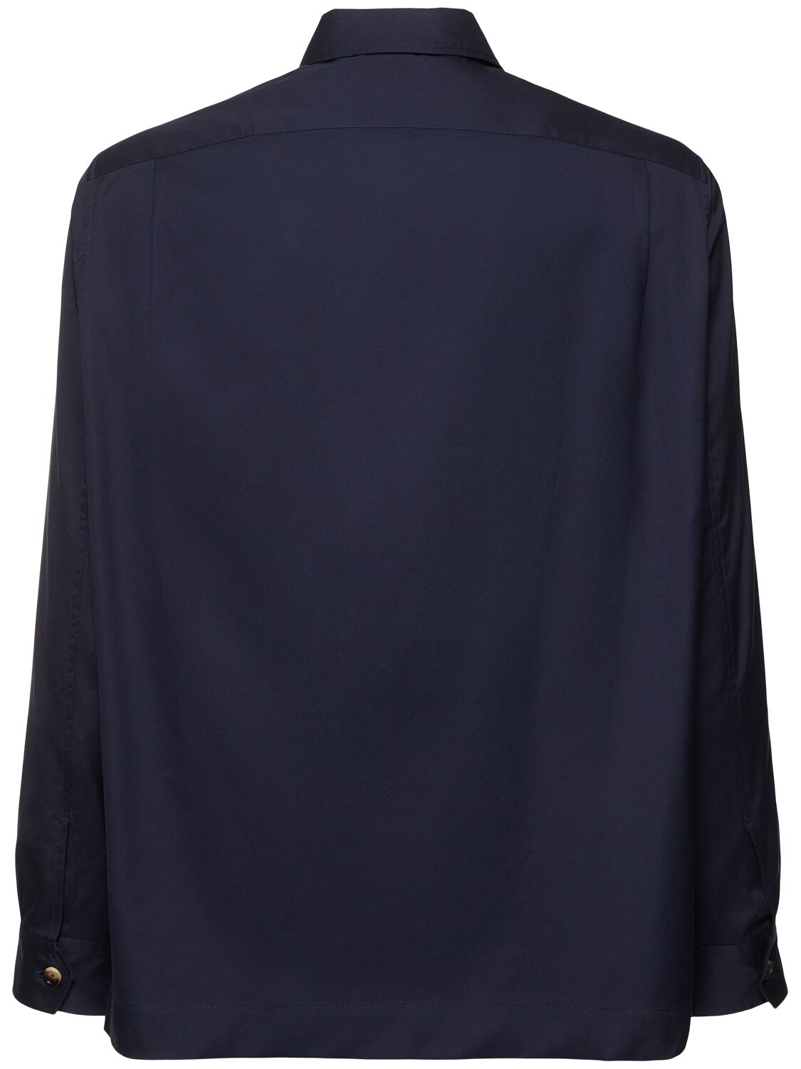 Brunello Cucinelli Cotton Twill Overshirt In Navy