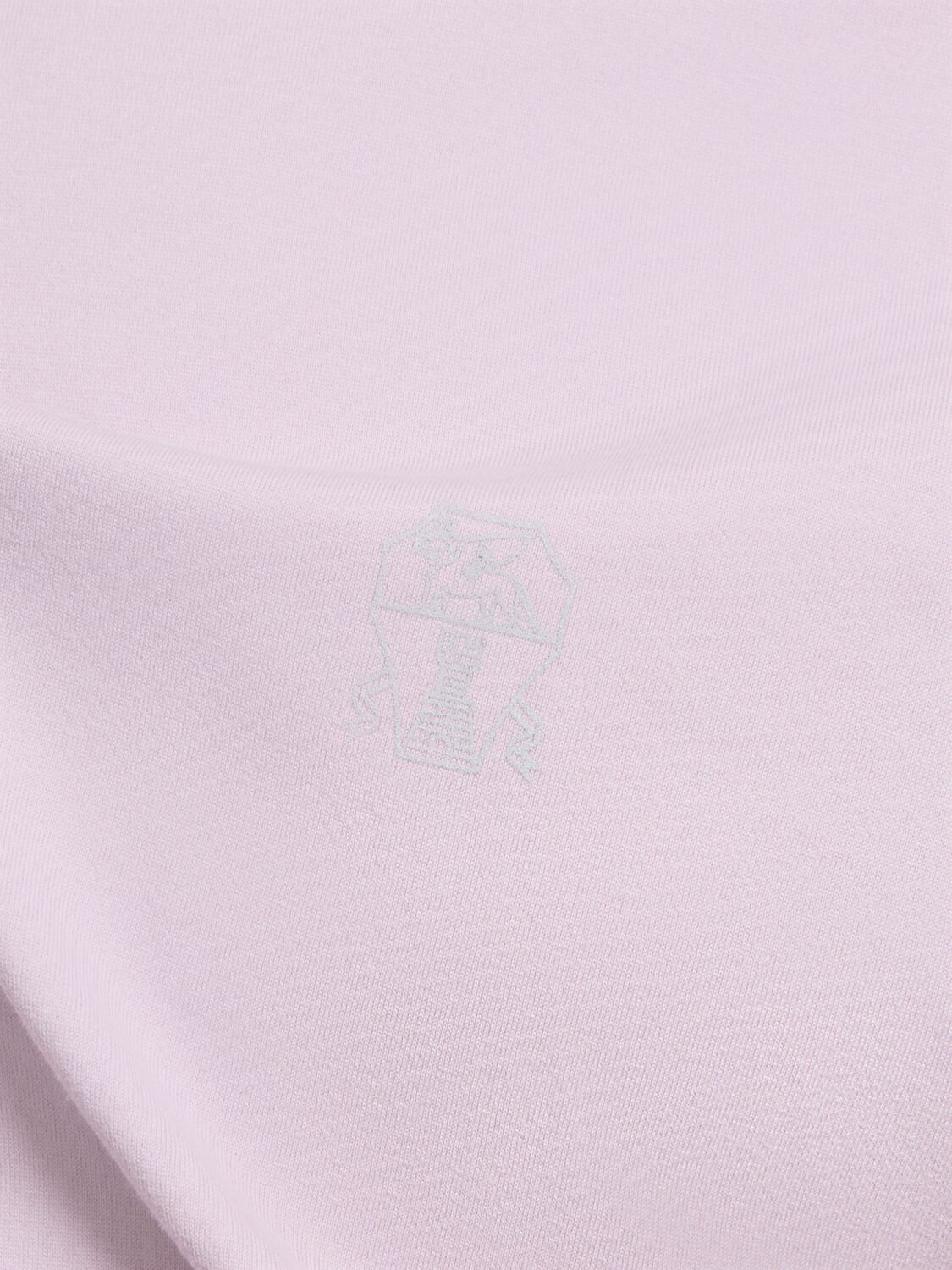 Brunello Cucinelli Cotton Jersey Logo T-shirt In Lavanda