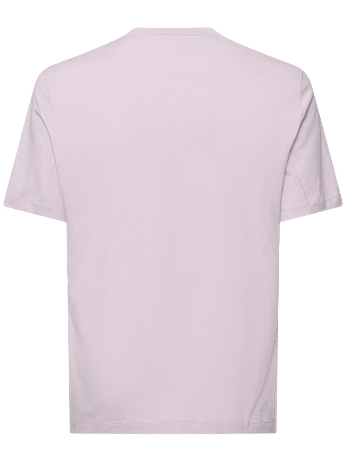 Brunello Cucinelli Cotton Jersey Logo T-shirt In Lavanda