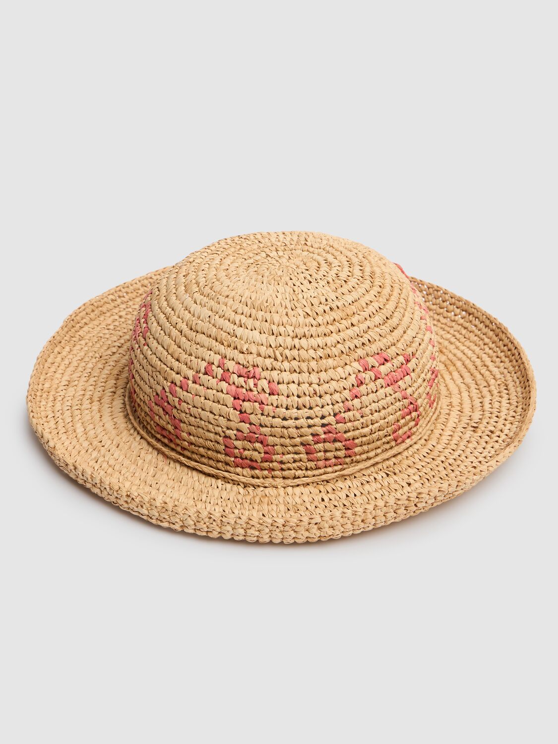 Bonpoint Rafia Bucket Hat W/pompon In Beige