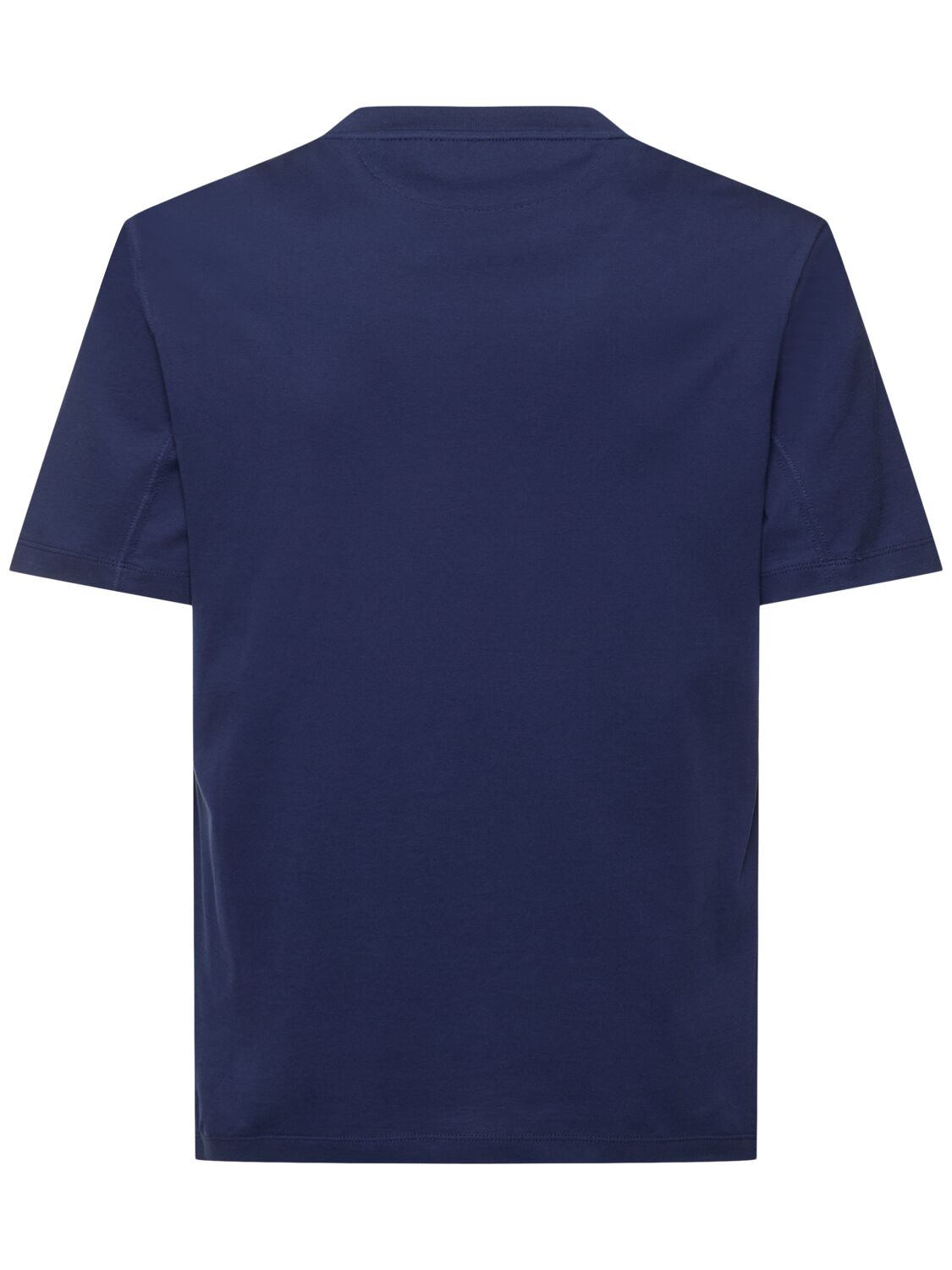 Brunello Cucinelli Cotton Jersey Logo T-shirt In Galassia