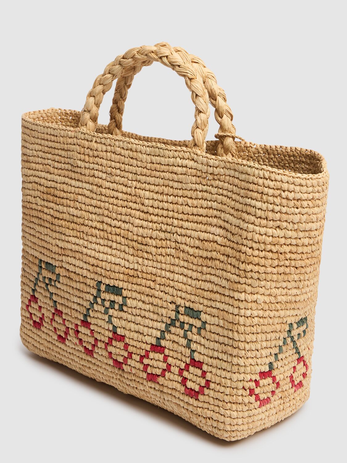 BONPOINT CHERRY RAFFIA TOTE BAG 
