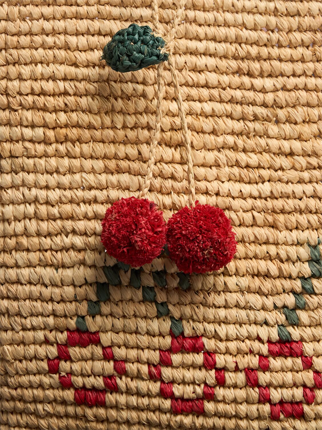 BONPOINT CHERRY RAFFIA TOTE BAG 
