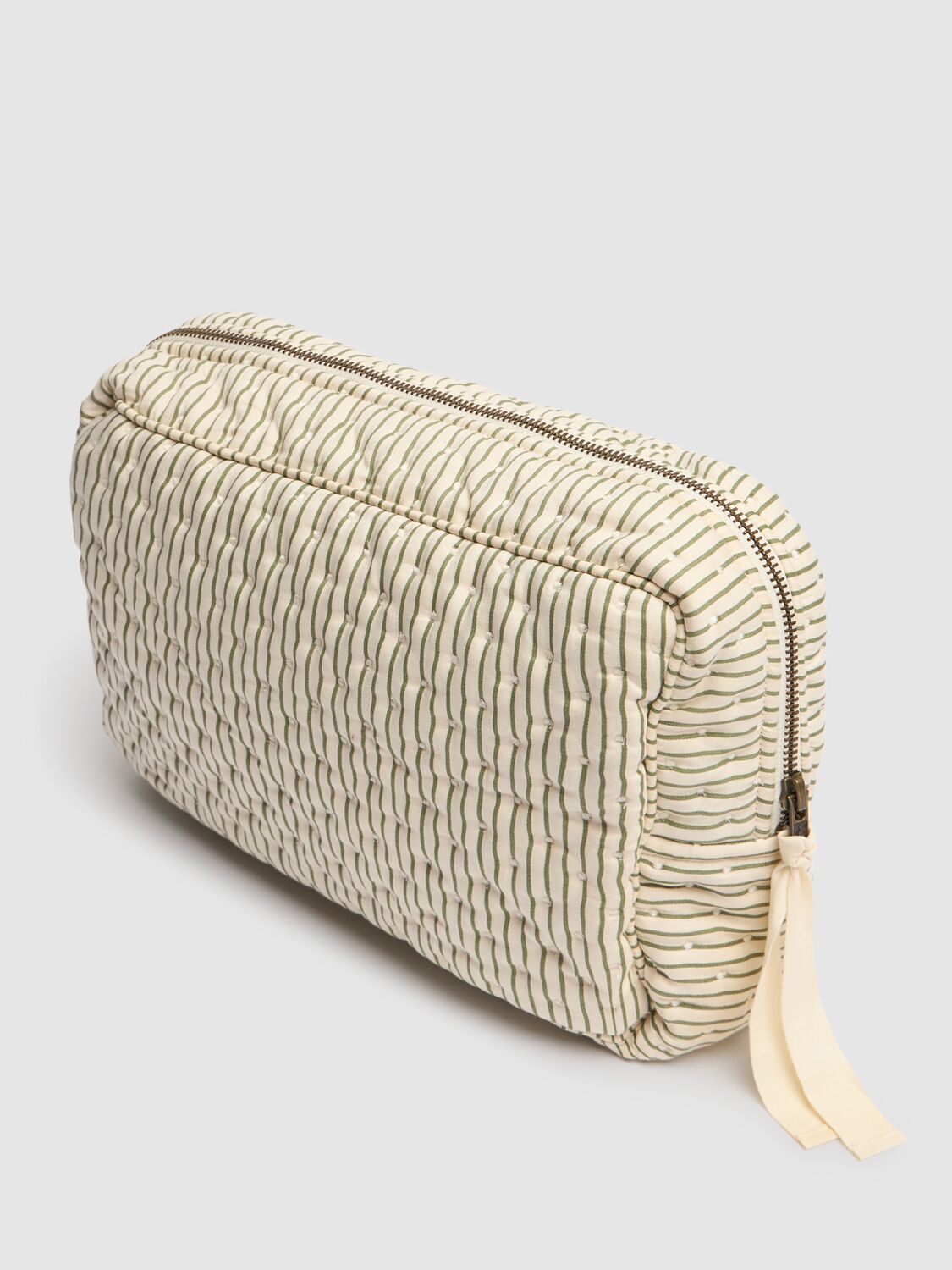 Shop Konges Sløjd Quilted Cotton Toiletry Bag In Beige