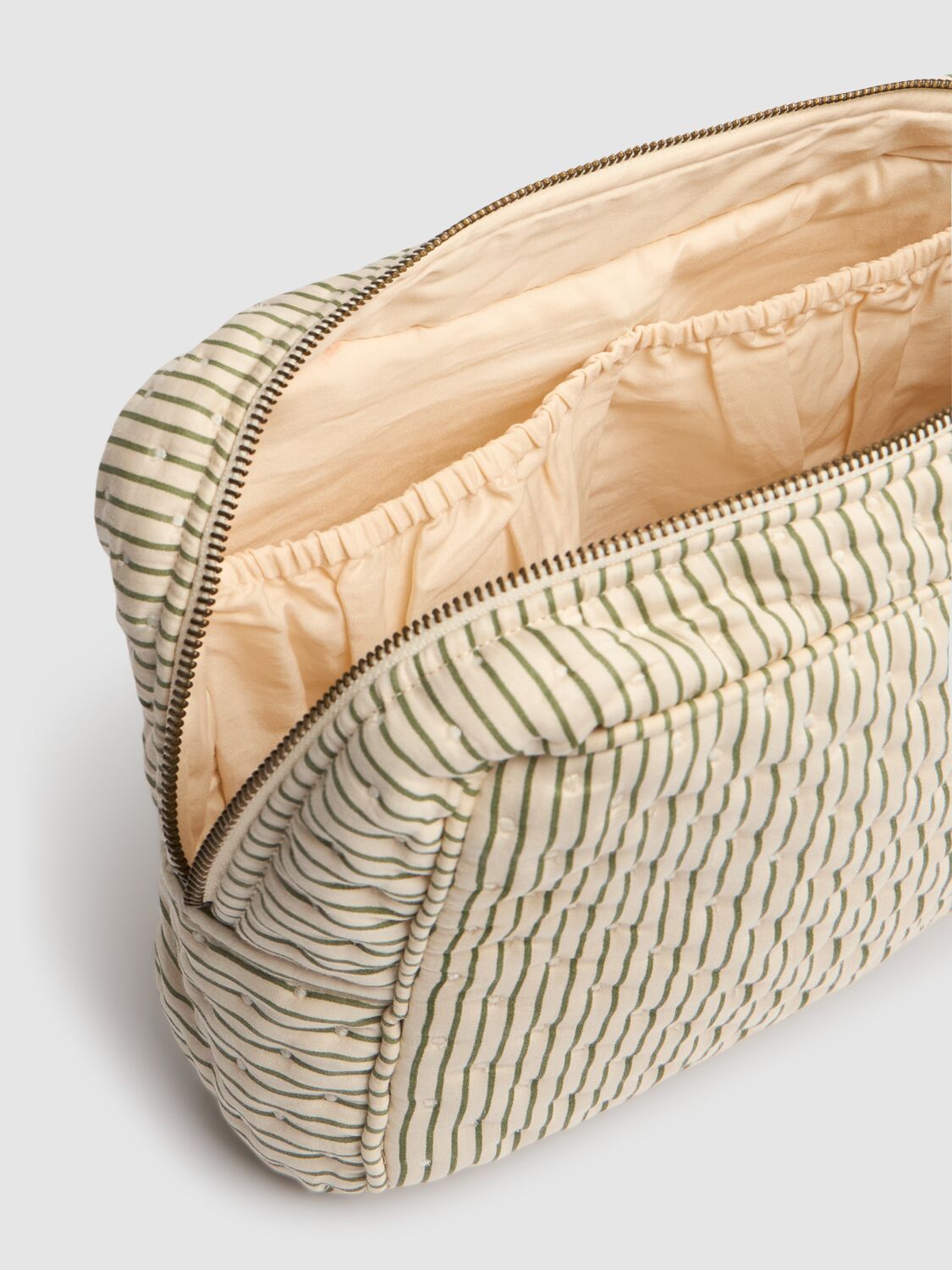 Shop Konges Sløjd Quilted Cotton Toiletry Bag In Beige
