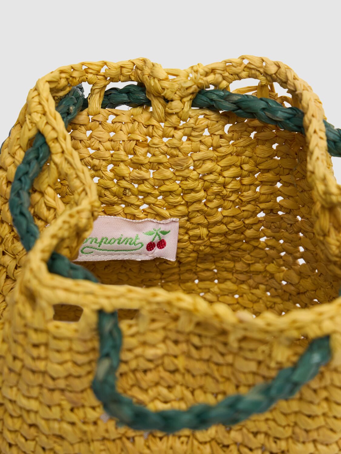 BONPOINT LEMON RAFFIA SHOULDER BAG 