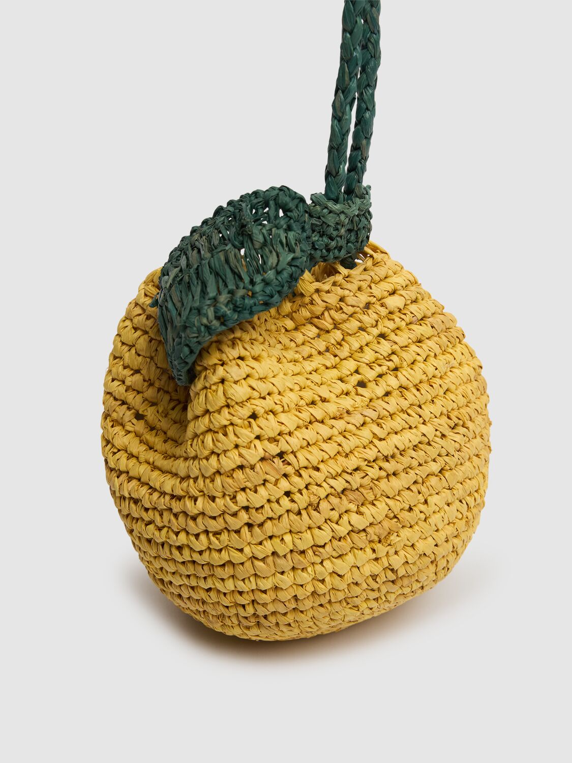 BONPOINT LEMON RAFFIA SHOULDER BAG 