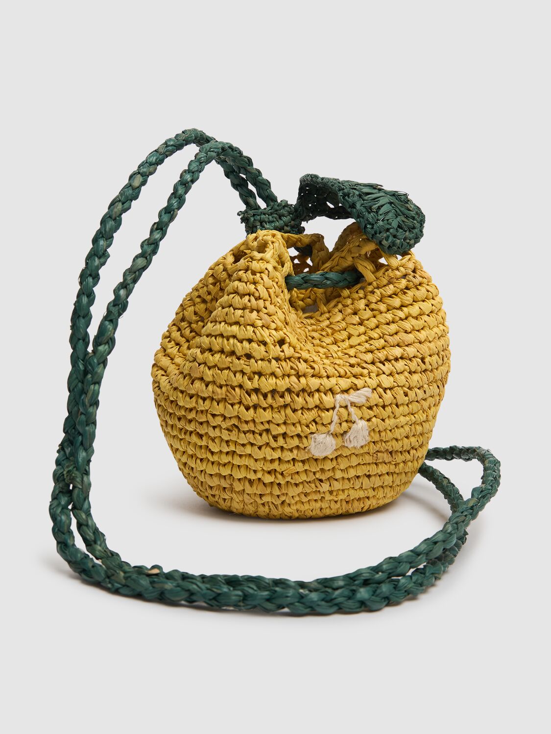 BONPOINT LEMON RAFFIA SHOULDER BAG 
