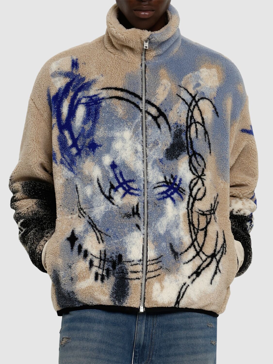 ACNE STUDIOS OVINTA JACUQARD TEDDY CASUAL JACKET 