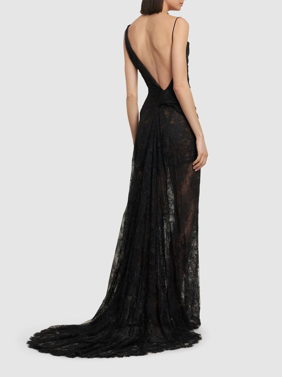 Vivienne Westwood Minerva Lace Gown In Black