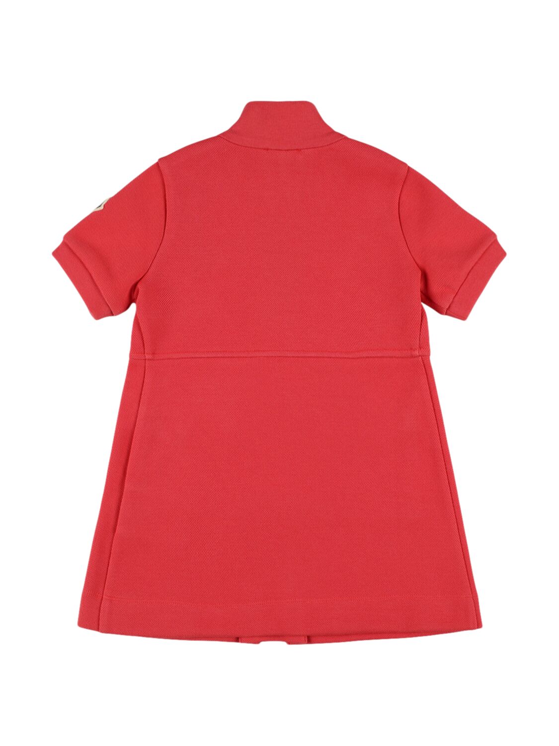 Moncler Cotton Blend Piquet Zip-up Dress In Coral