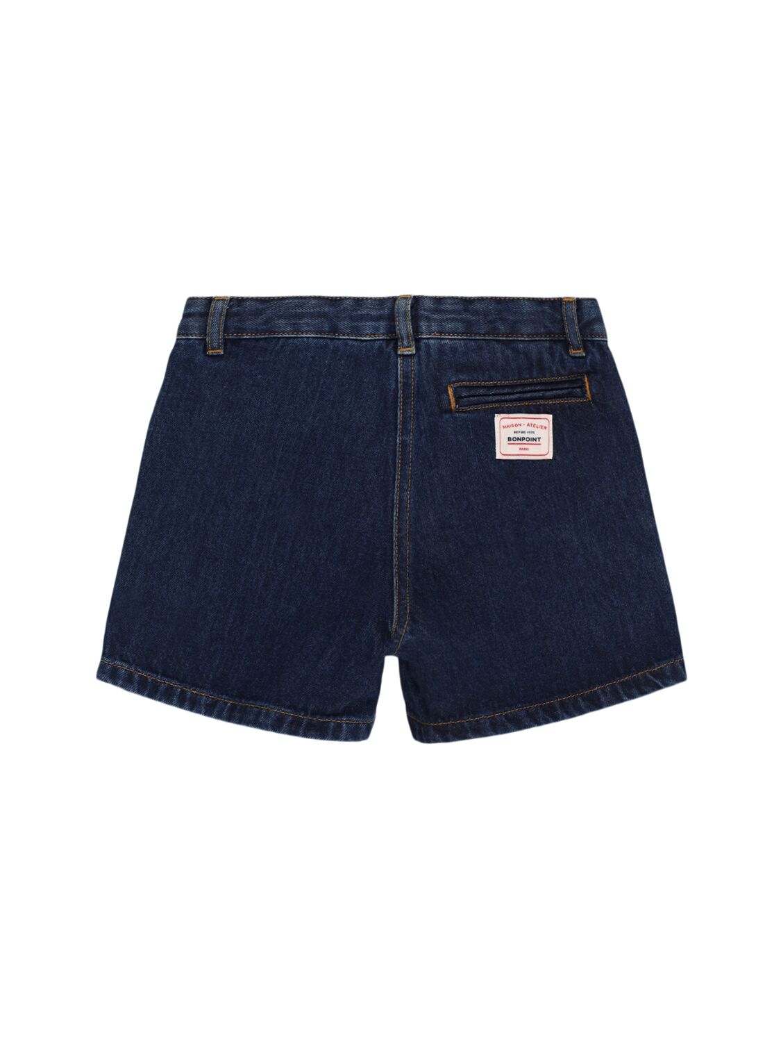 Bonpoint Stretch Cotton Denim Shorts In Blue
