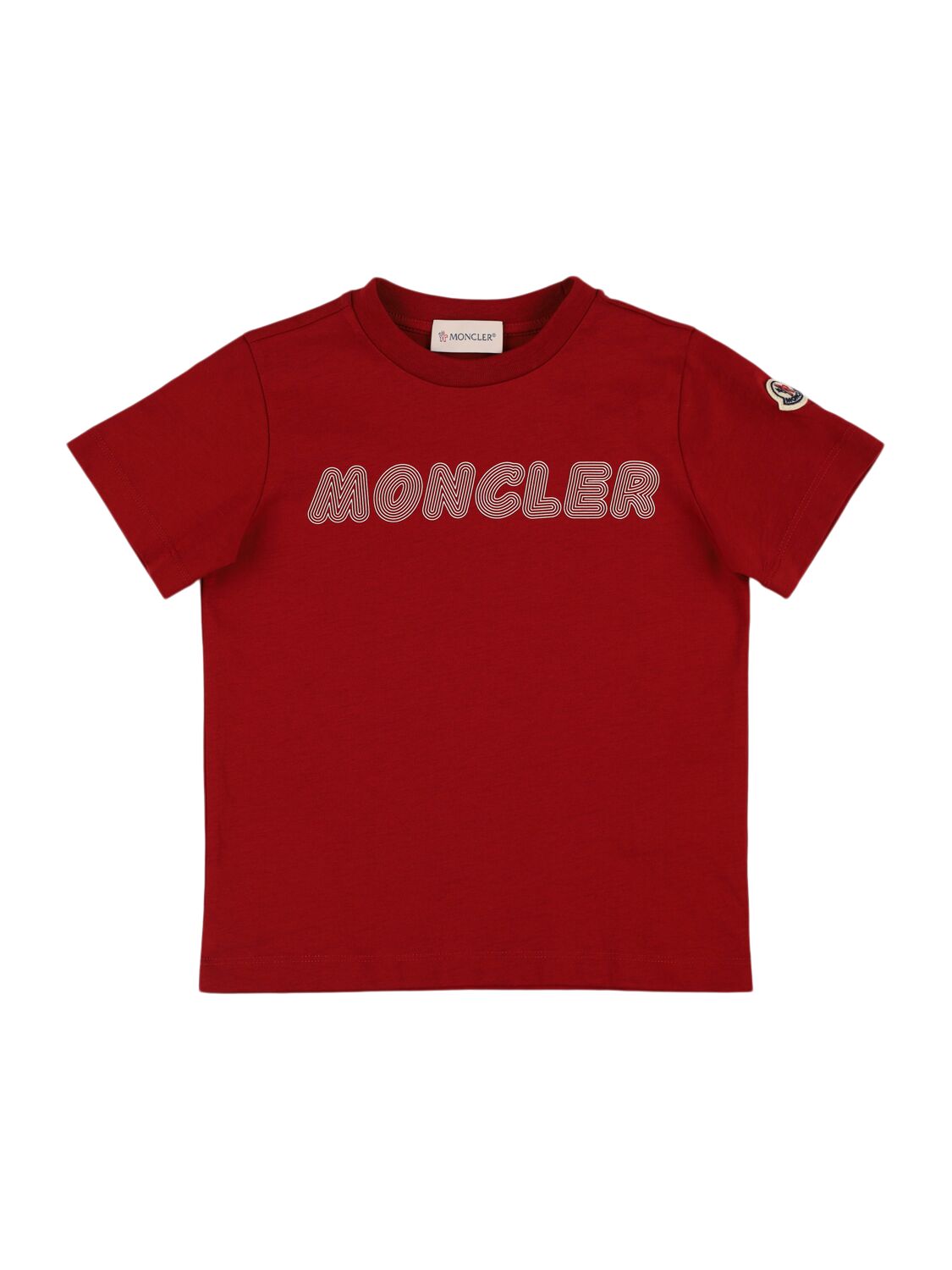 Moncler Optical Logo Cotton T-shirt In Dark Red
