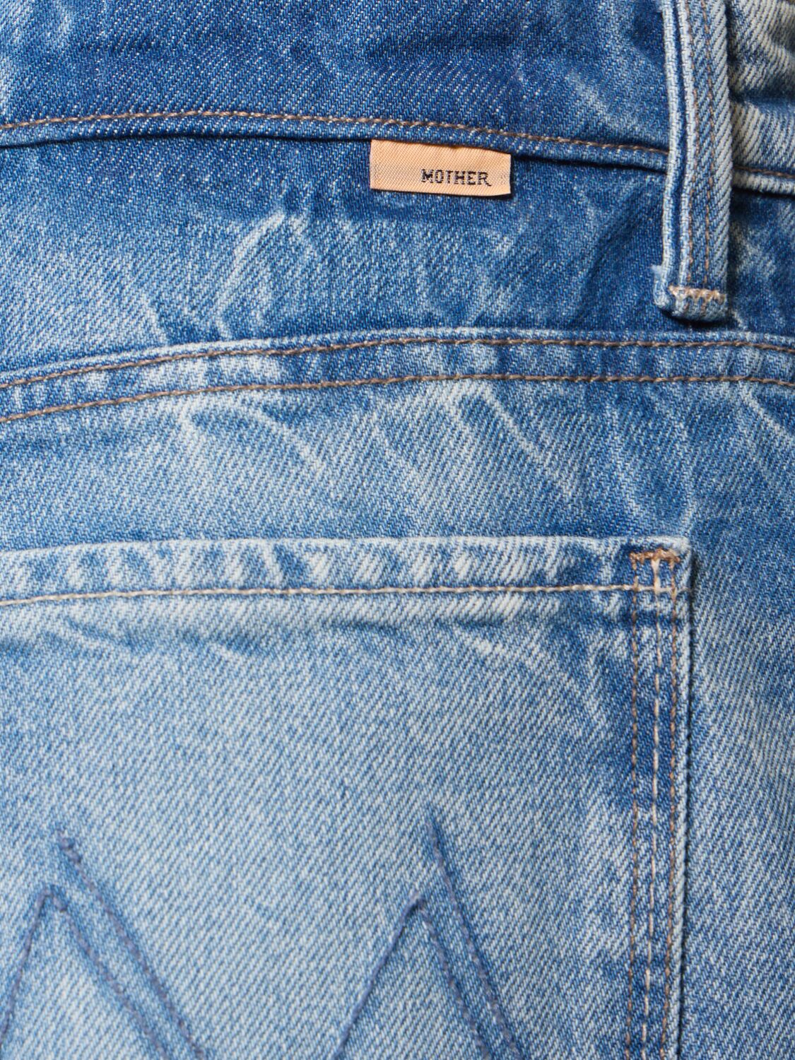Mother Lil Dodger Button Sneak Jeans In Blue