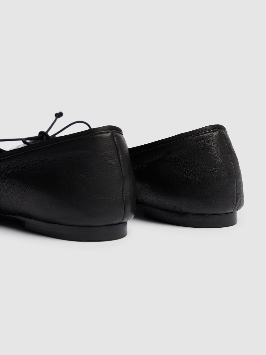 Khaite Black Nappa Leather Charlotte Ballerinas