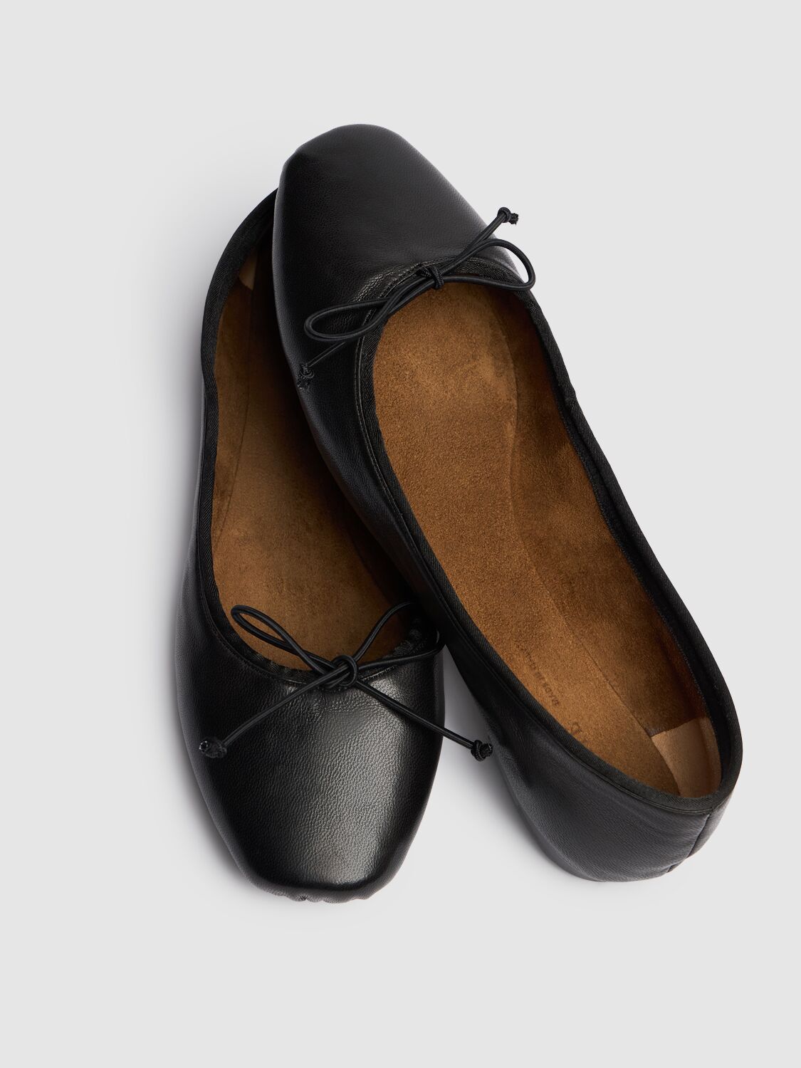 Khaite Black Nappa Leather Charlotte Ballerinas
