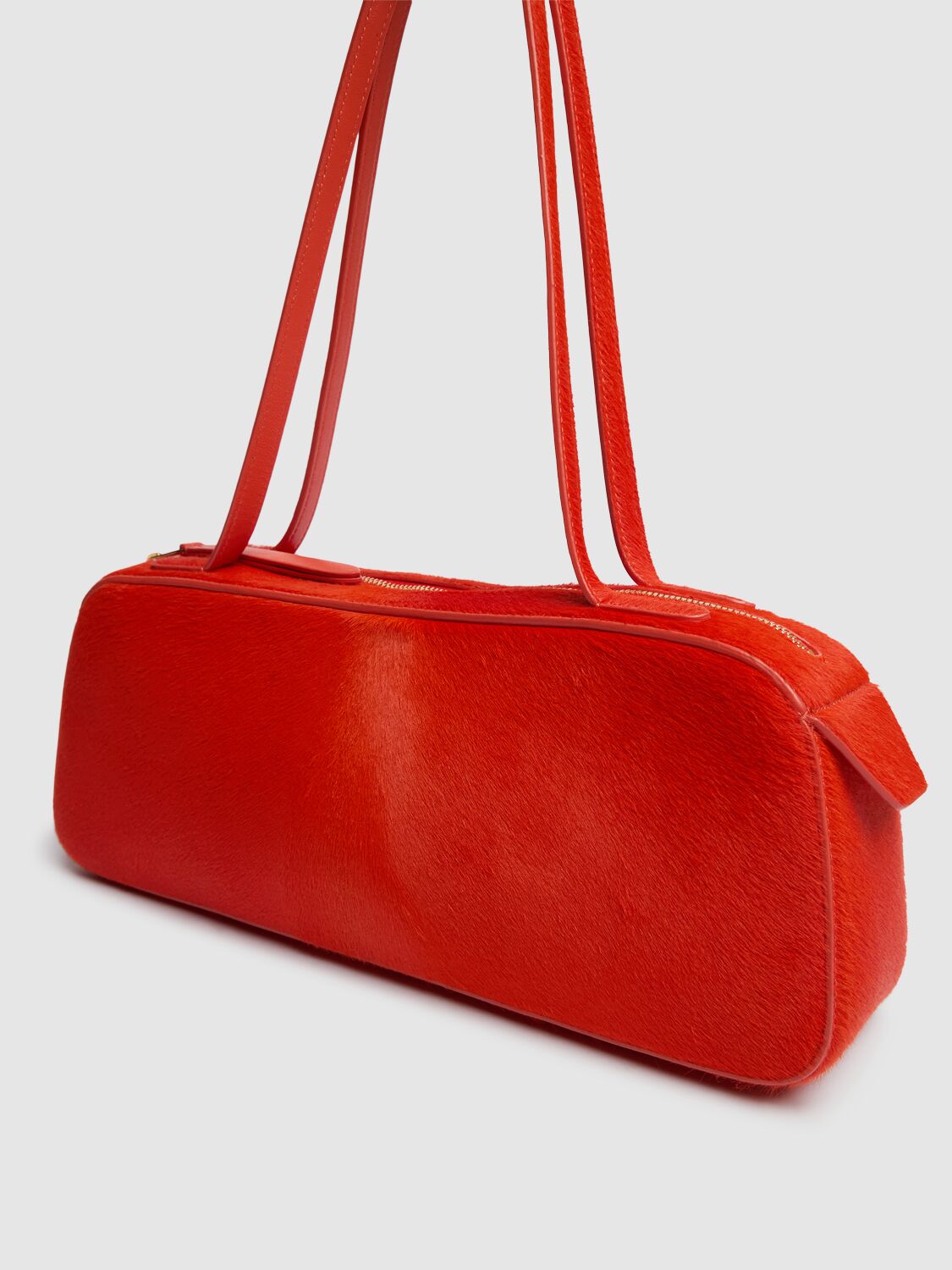 Khaite Orange Calf Hair Simona Shoulder Bag | ModeSens