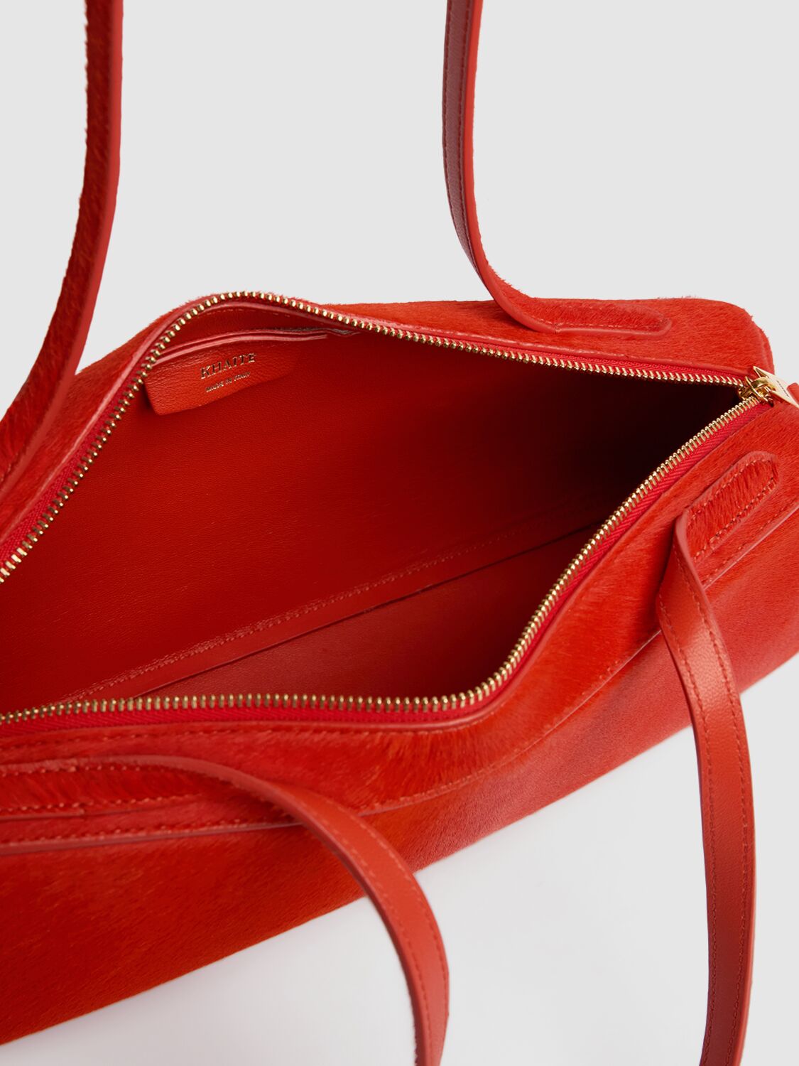 ショルダーバッグ・ポシェット KHAITE ORANGE CALF HAIR SIMONA SHOULDER BAG Simona Shoulder Bag in Midnight Suede – KHAITE