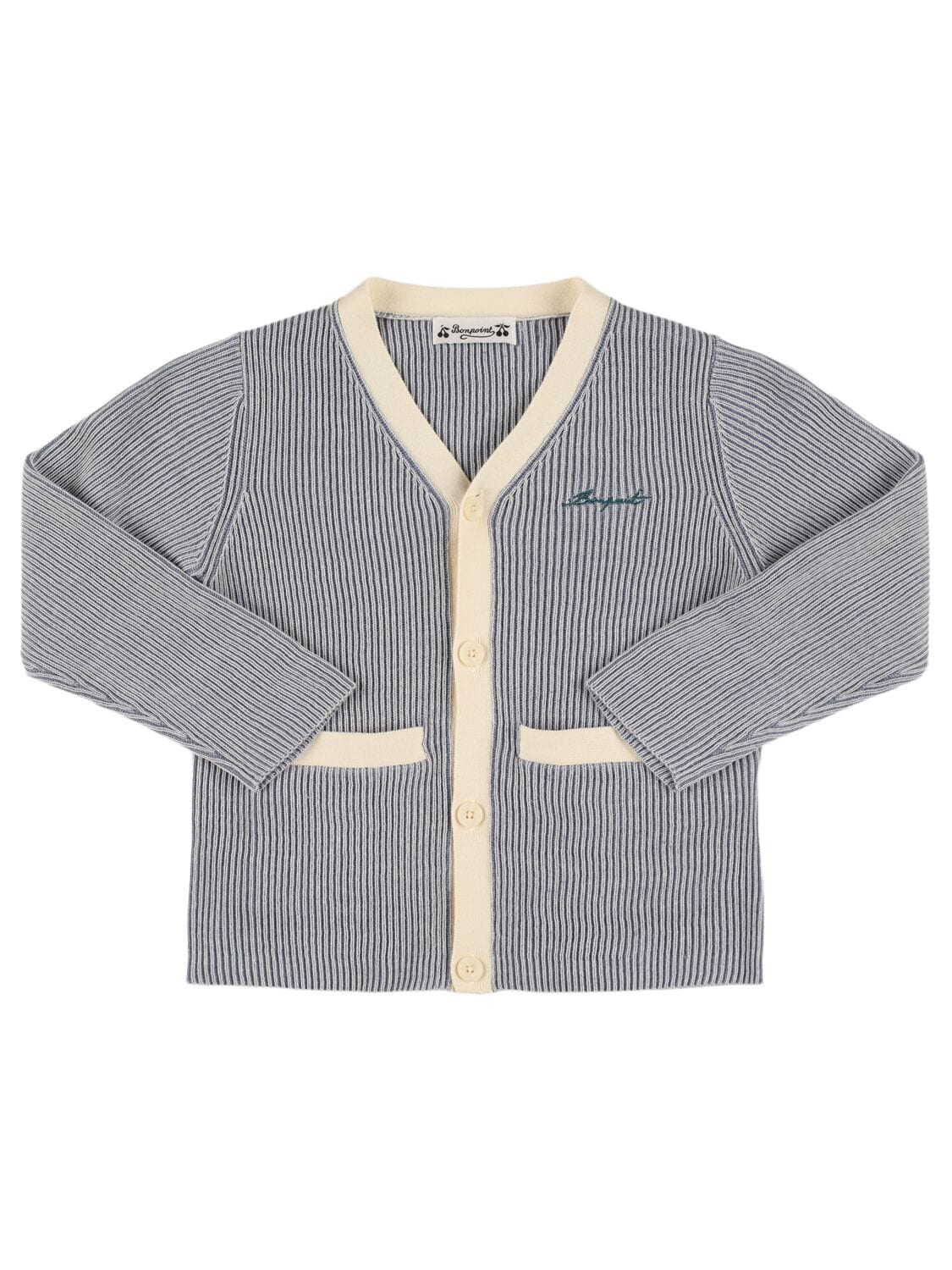Embroidered Cotton Knit Cardigan