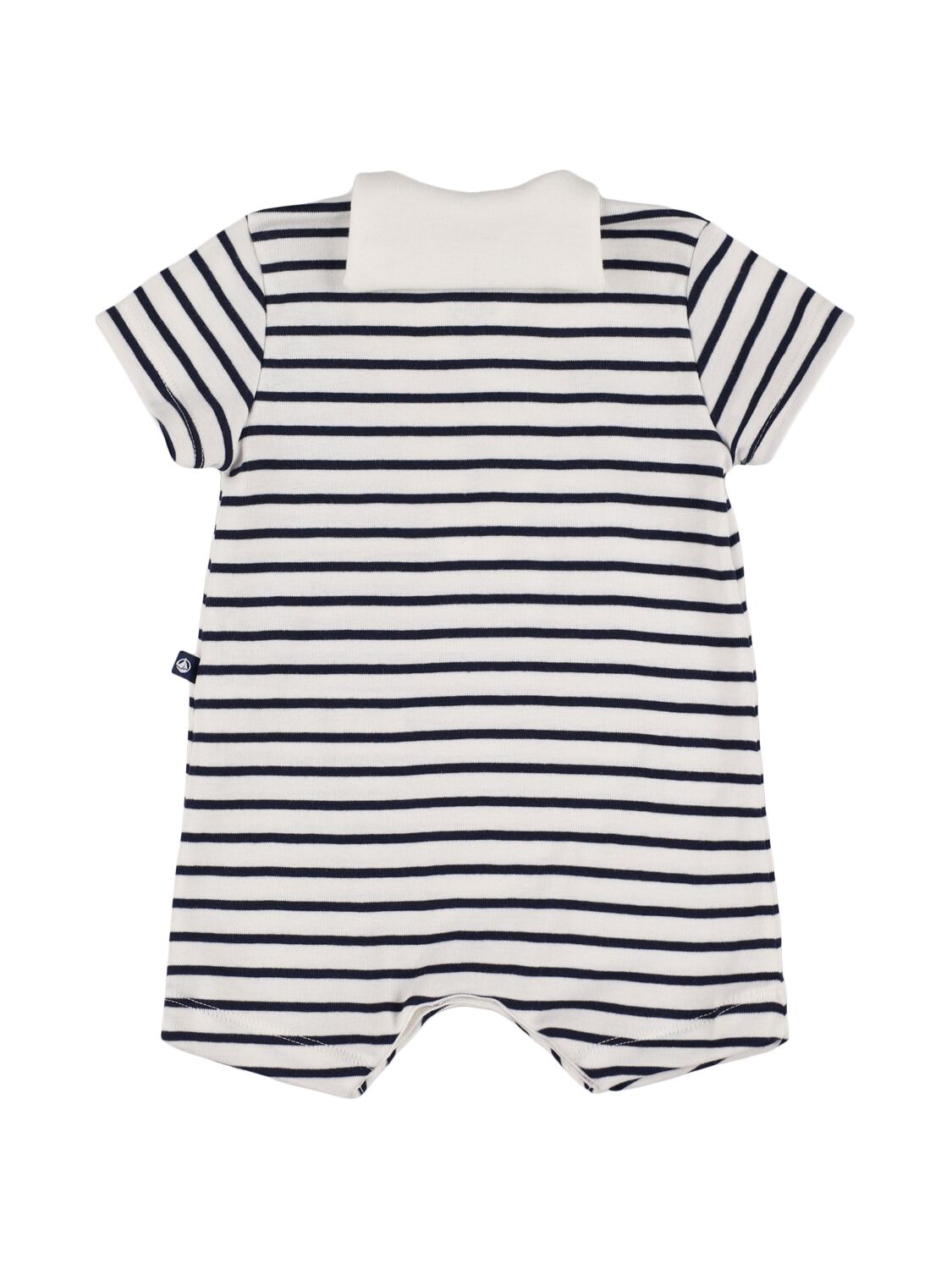 Petit Bateau Sailor Printed Cotton Jersey Romper In White/blue