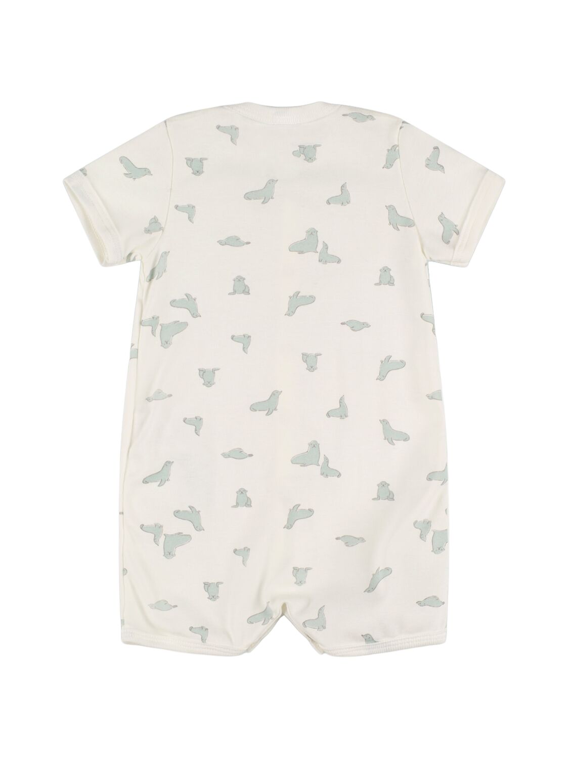 Petit Bateau Printed Cotton Jersey Romper In White