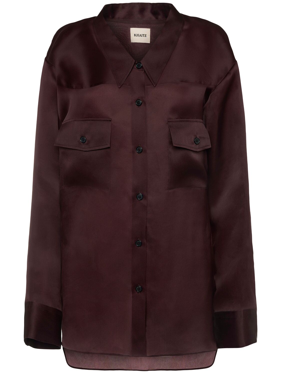 Khaite Matteo Organza Shirt In Brown