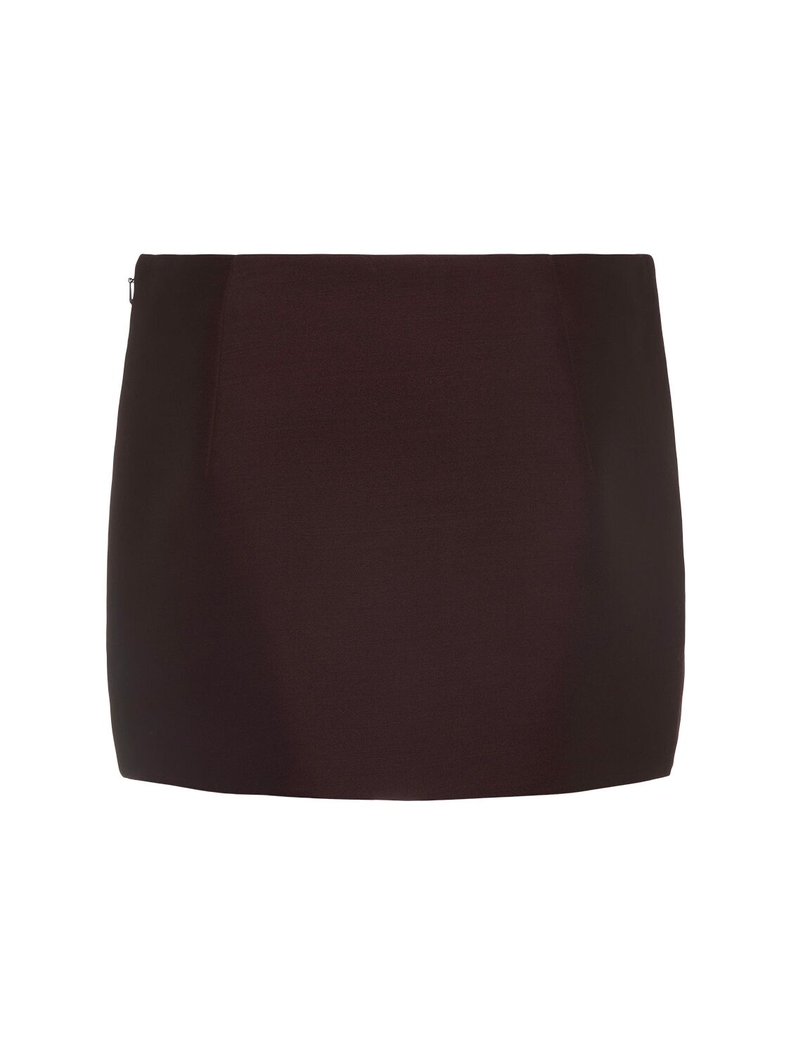 Khaite Jett Wool Blend Mini Skirt In Brown