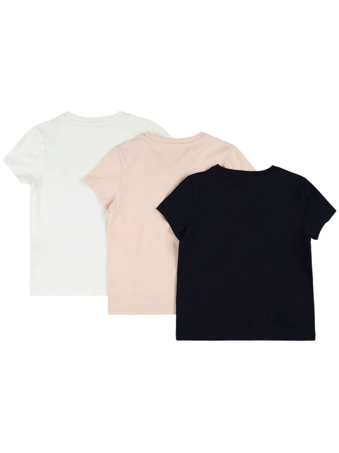 Moncler Pack Of 3 Logo Cotton T-shirts In Multicolor