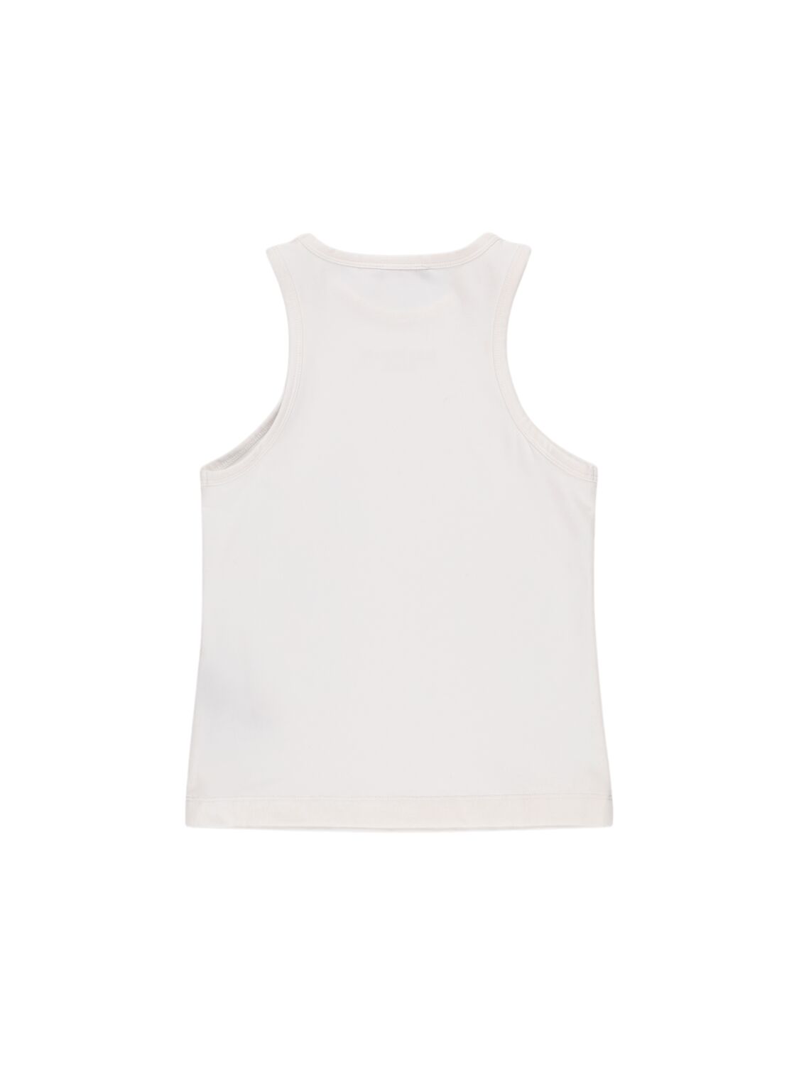 Balmain Logo Cotton Jersey Tank Top In White
