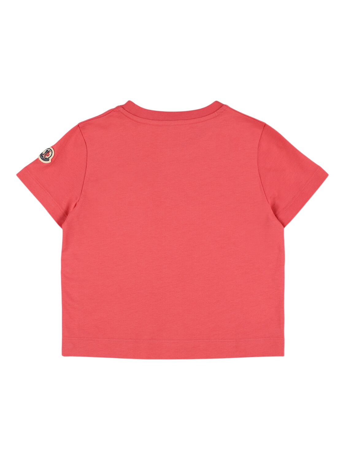 Moncler Pocket Detail Cotton T-shirt In Coral Pink